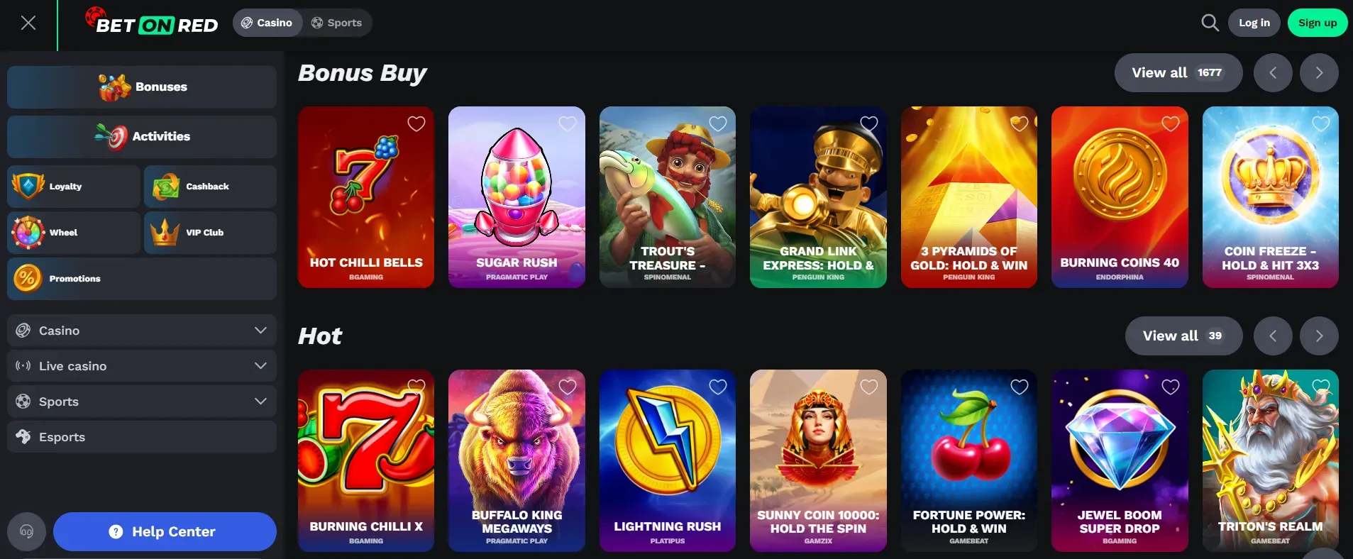 Ukázka přihlašovací obrazovky Betonred casino na mobilním zařízení